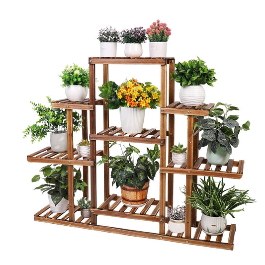 9 Tier Wooden Indoor Plant Stand for Home Decor