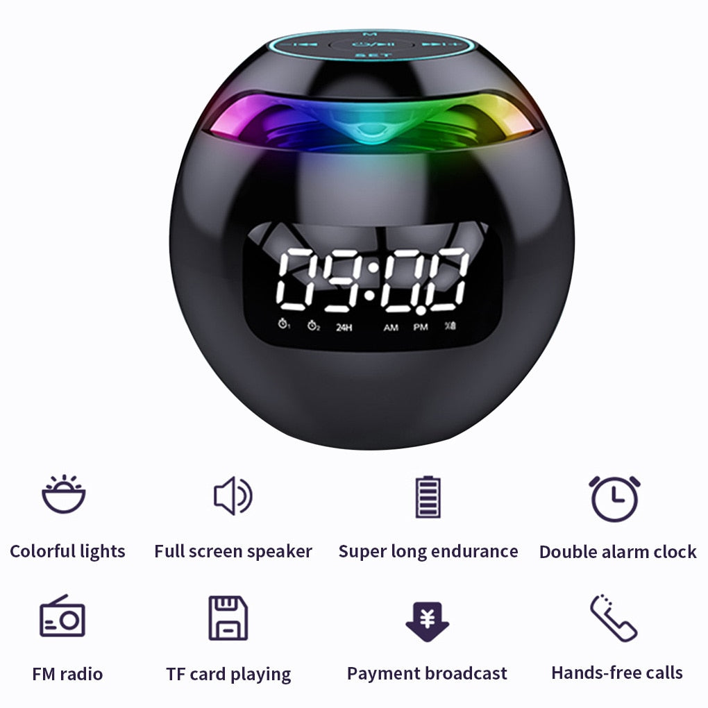 Wireless Bluetooth Speaker with Clock Functionality