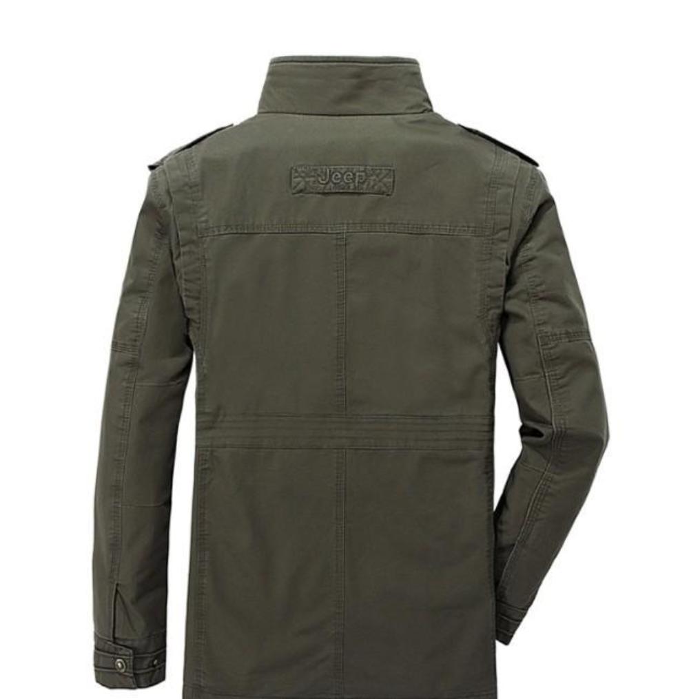 Military-Inspired Men's Jacket with Stand Collar