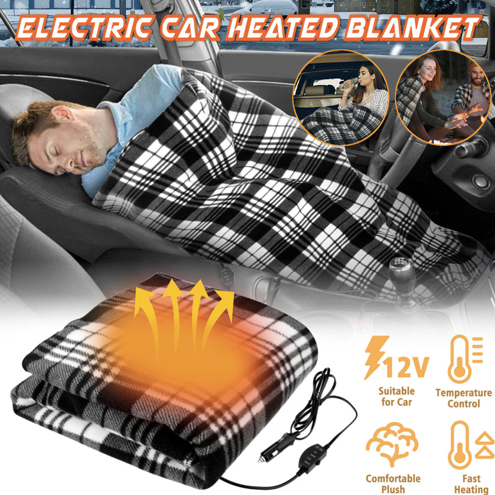 Car Electric Heated Fleece Throw Blanket