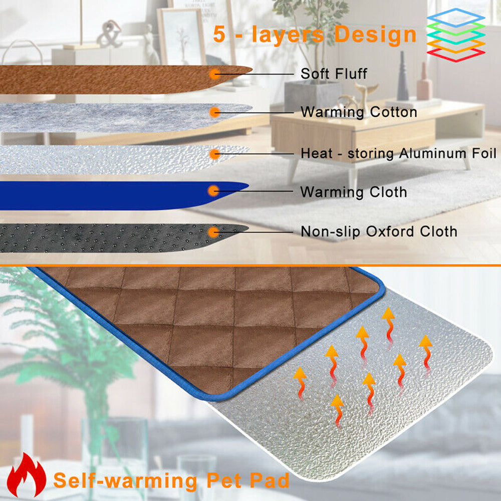 Versatile Self-Warming Pet Bed with Thermal Technology