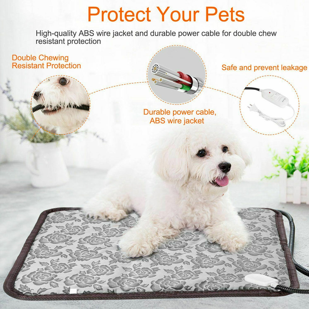 Adjustable Temperature Waterproof Bed Pad with Thermal Heating for Pets