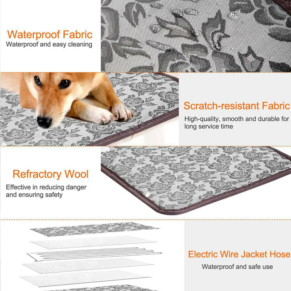 Adjustable Temperature Waterproof Bed Pad with Thermal Heating for Pets