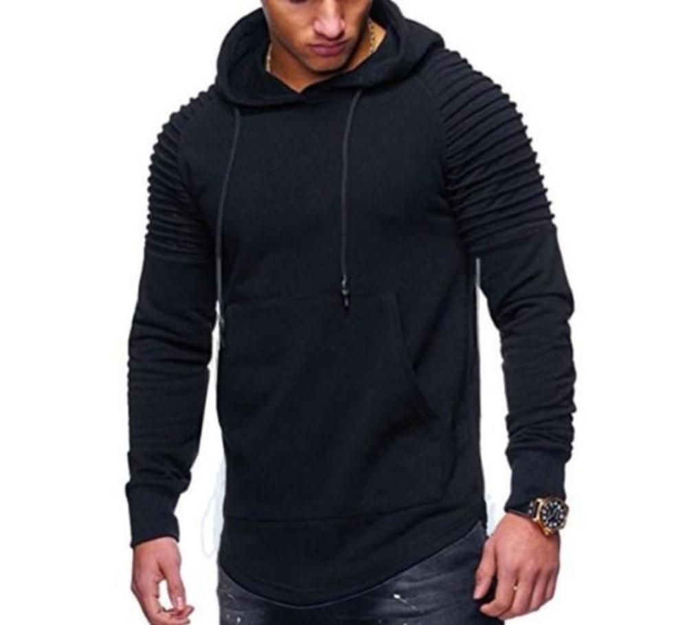 Dark Gray Slim Fit Biker Hoodie for Men