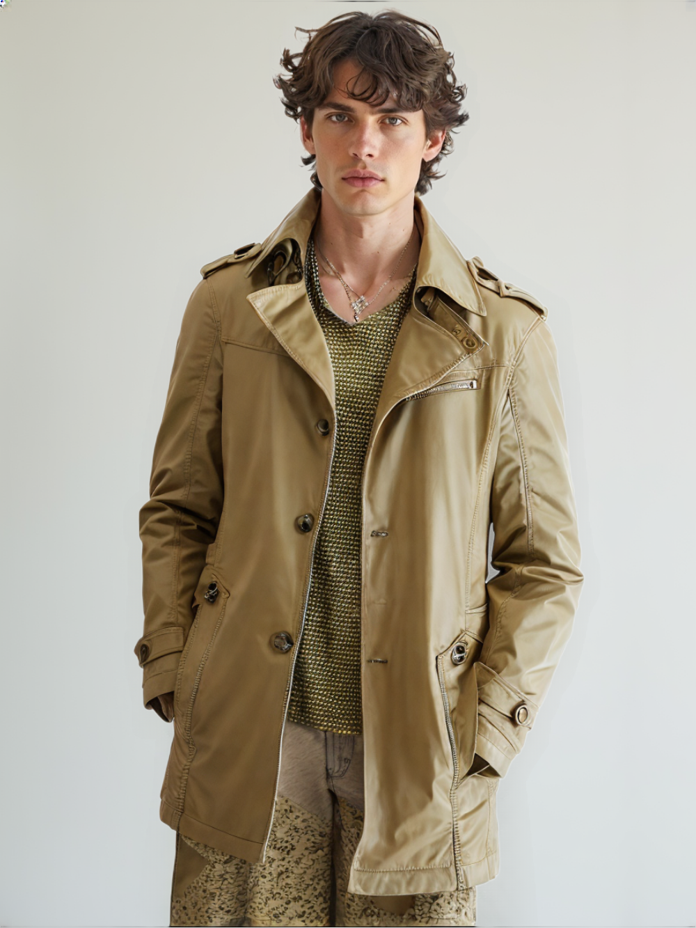 Mid-Length Trench Coat for Men: Enhancing Style and Versatility