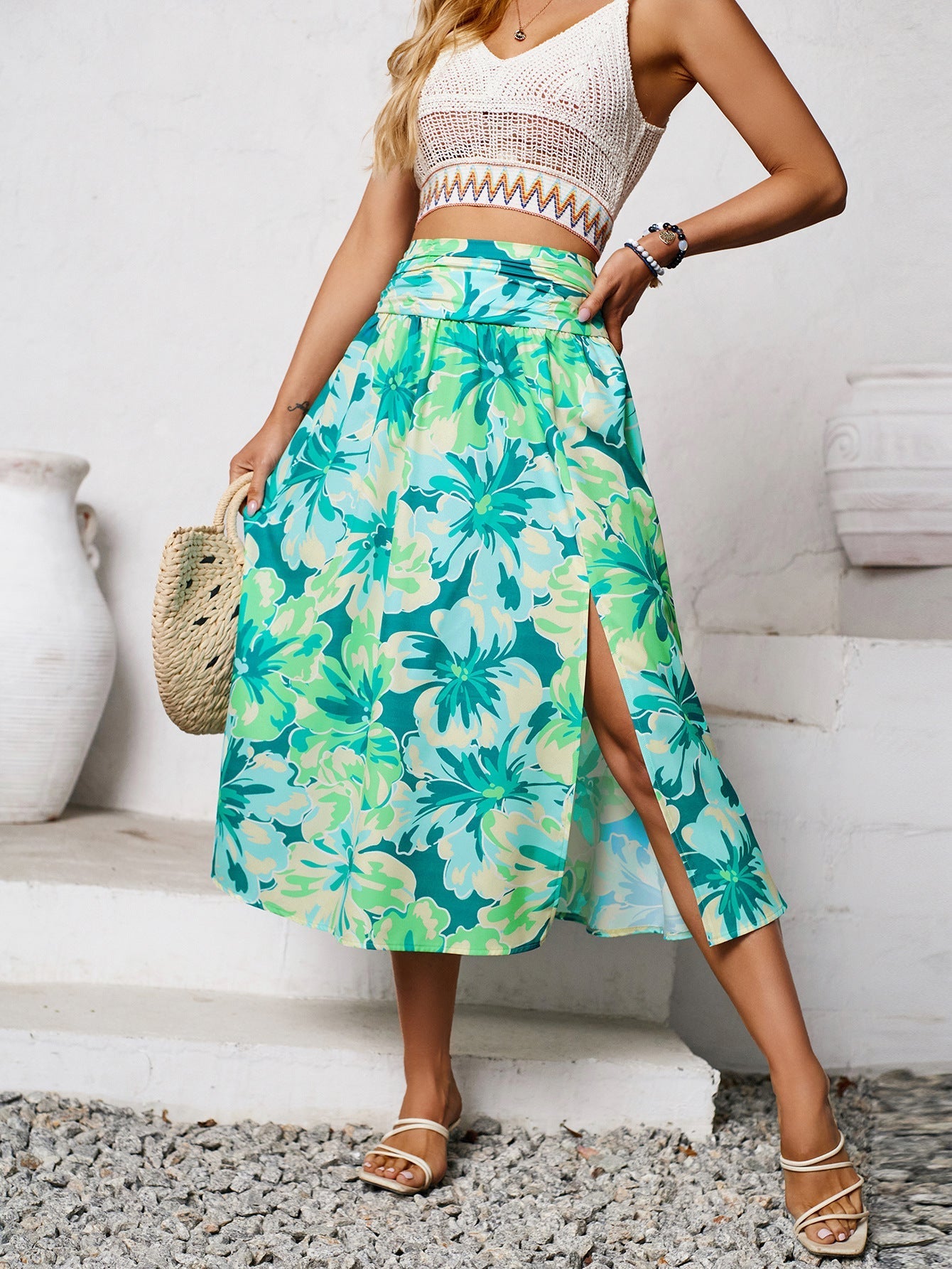 Casual Summer Floral Skirt for Women - Flowy and Distinct