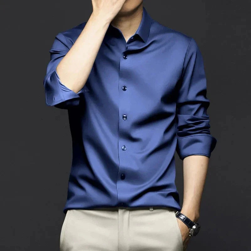 Wrinkle-Free Men's Shirt with Button Front