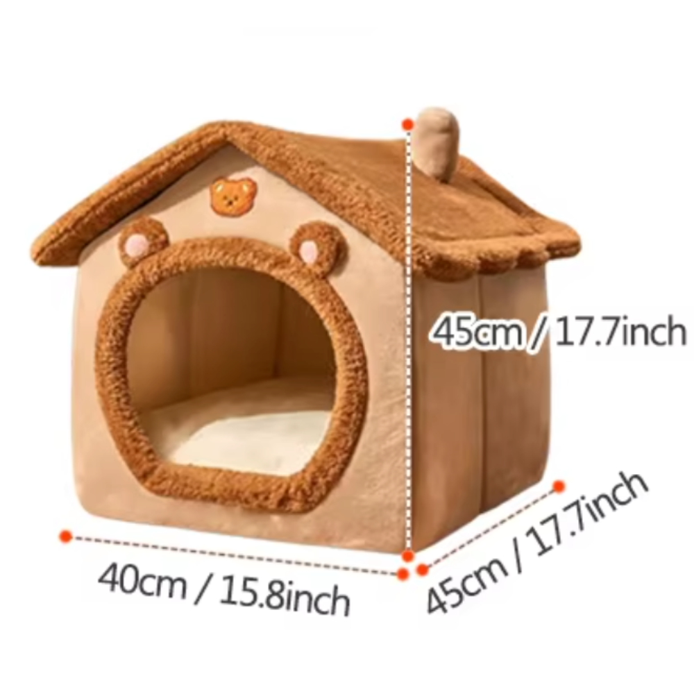 Brown Pet House with Removable Roof