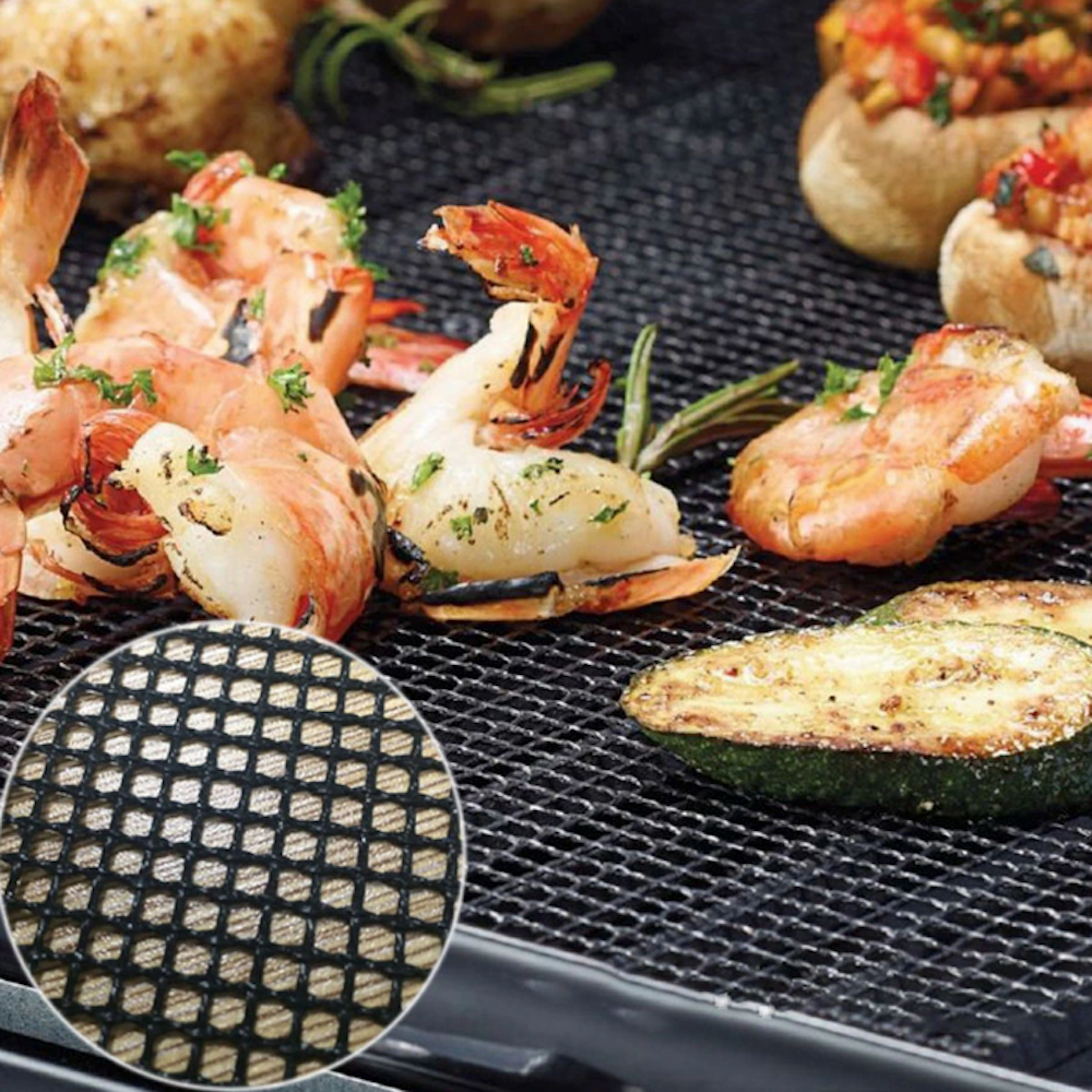 4 Pack of Durable Non-Stick BBQ Grill Mesh - Reusable