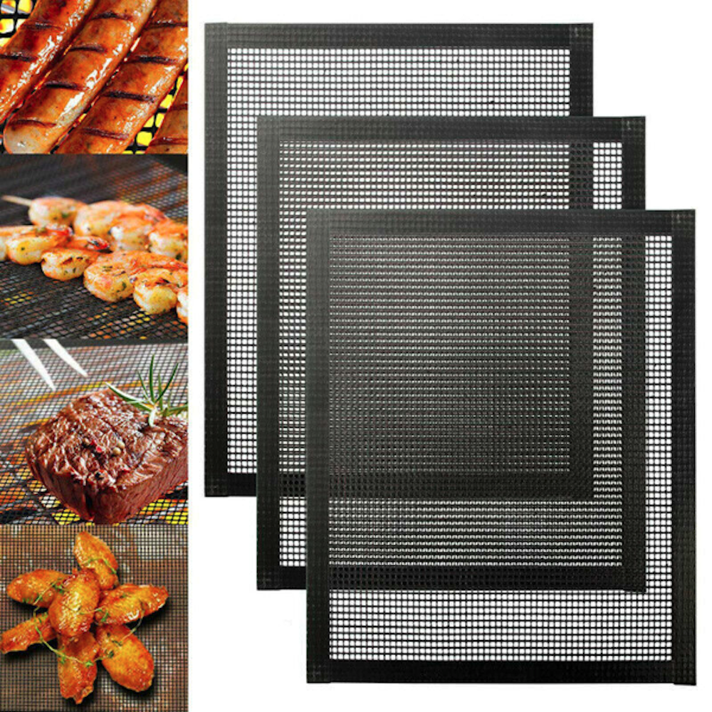 4 Pack of Durable Non-Stick BBQ Grill Mesh - Reusable