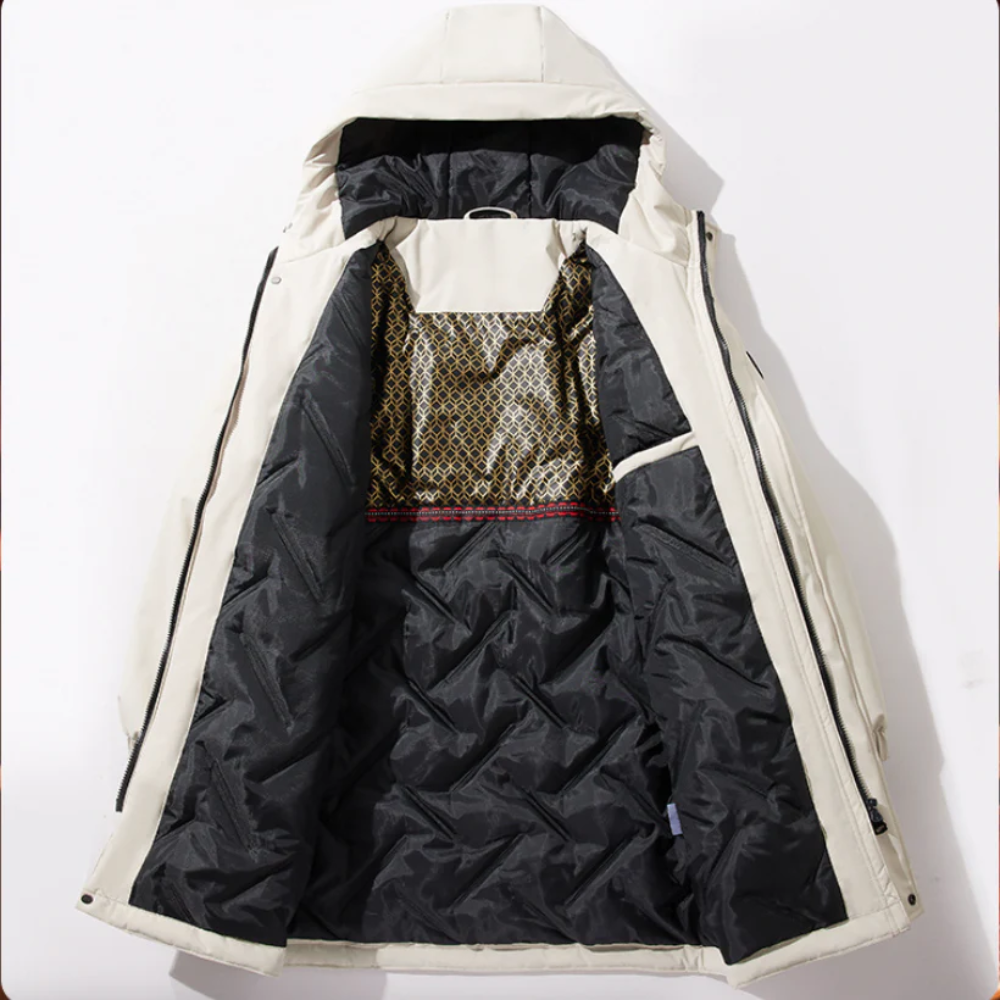 Windproof Hooded Jacket for Men - Mid Length