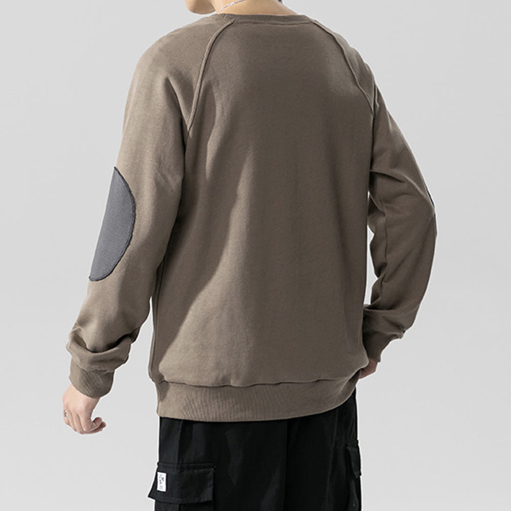 Contrasting Elbow Patch Men's Pullover