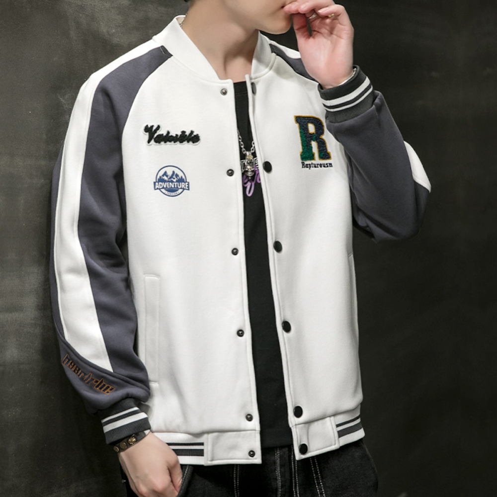Two-Toned Men's "R" Varsity Coat