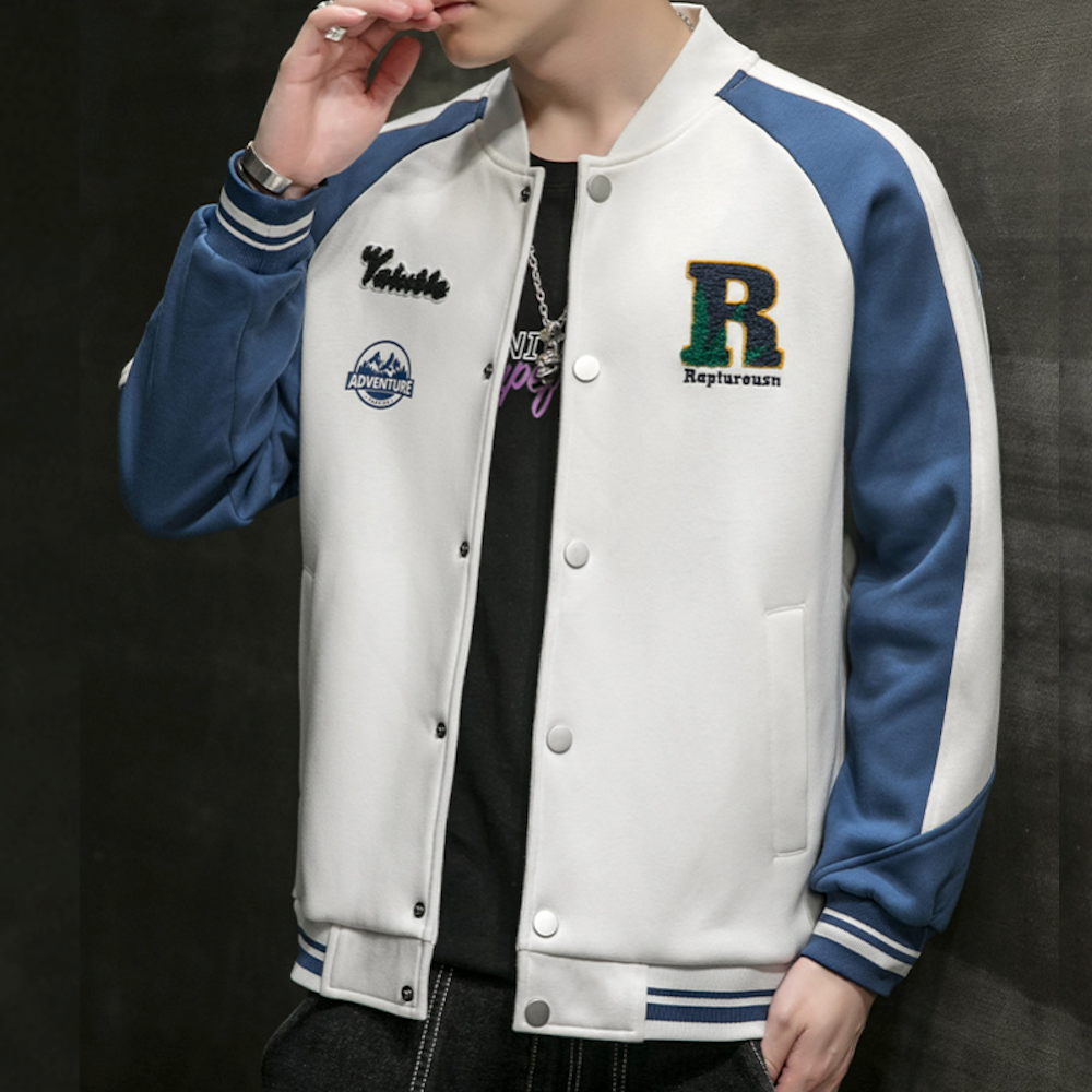 Two-Toned Men's "R" Varsity Coat
