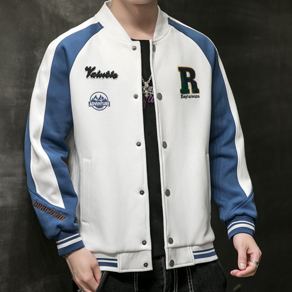 Two-Toned Men's "R" Varsity Coat