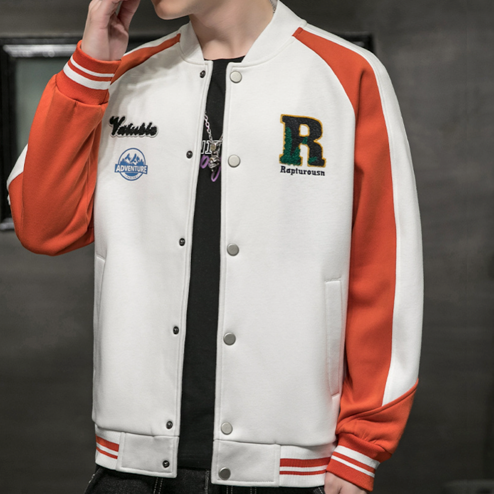 Two-Toned Men's "R" Varsity Coat