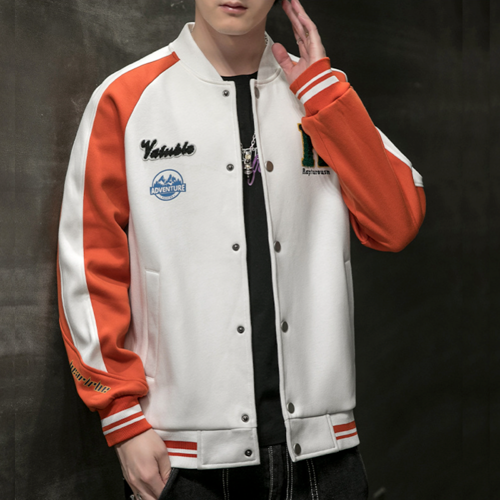 Two-Toned Men's "R" Varsity Coat