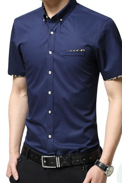 Short-Sleeved Button-Up Shirt for Men