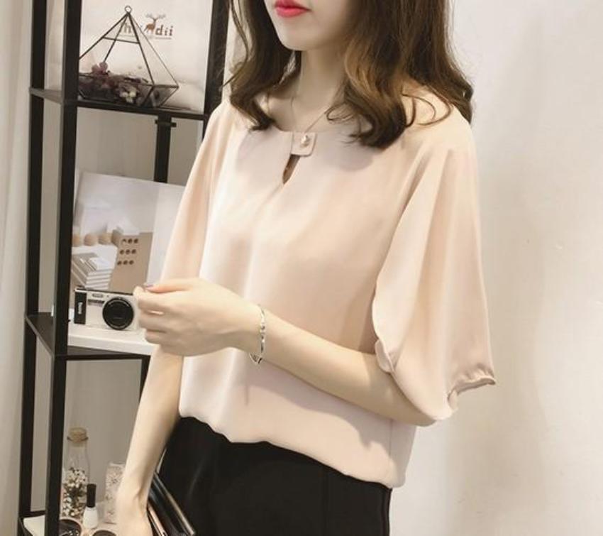 Wide Sleeve Business Casual Blouse for Women