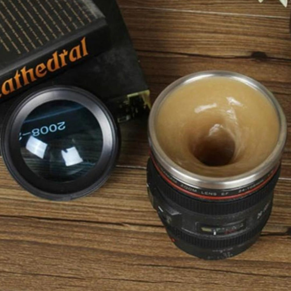 Innovative Mug with Camera Lens Inspired Design