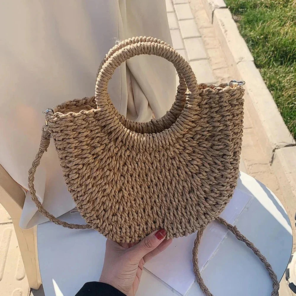 Summer Straw Shoulder Bag for Women
