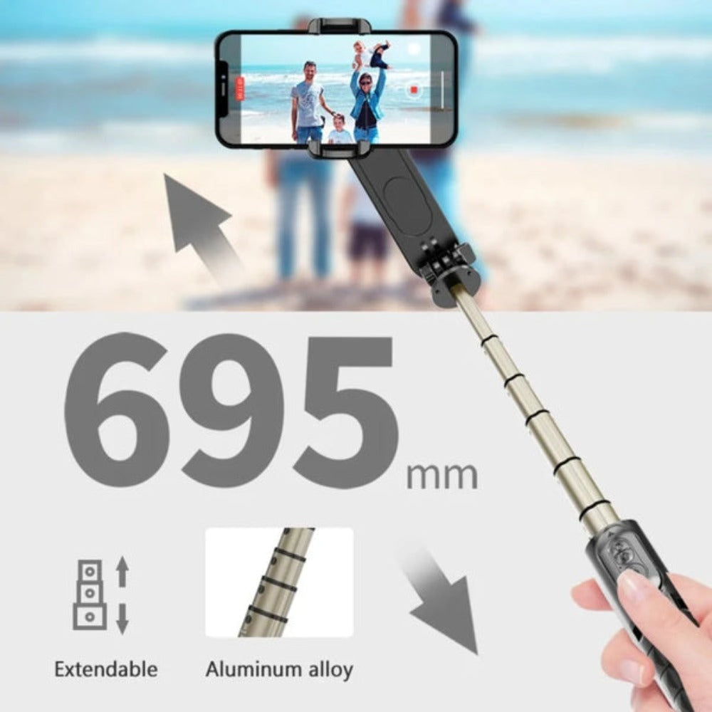Bluetooth Selfie Stick with Portable Gimbal and Selfie Light