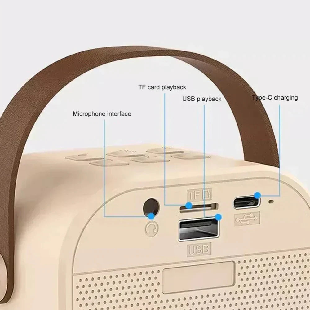"" Wireless Mini Speaker with Dual Microphones and RGB Lighting