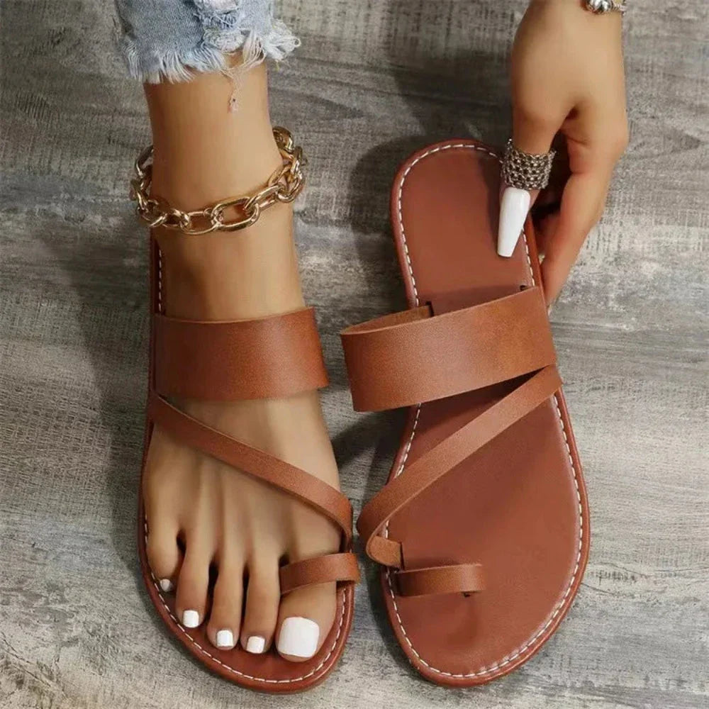 Summer Slippers for Women - Vegan Leather Footwear