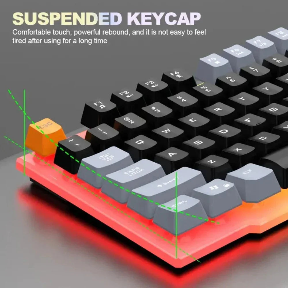 Wired Gaming Keyboard and Mouse Set with 104 LED Keys