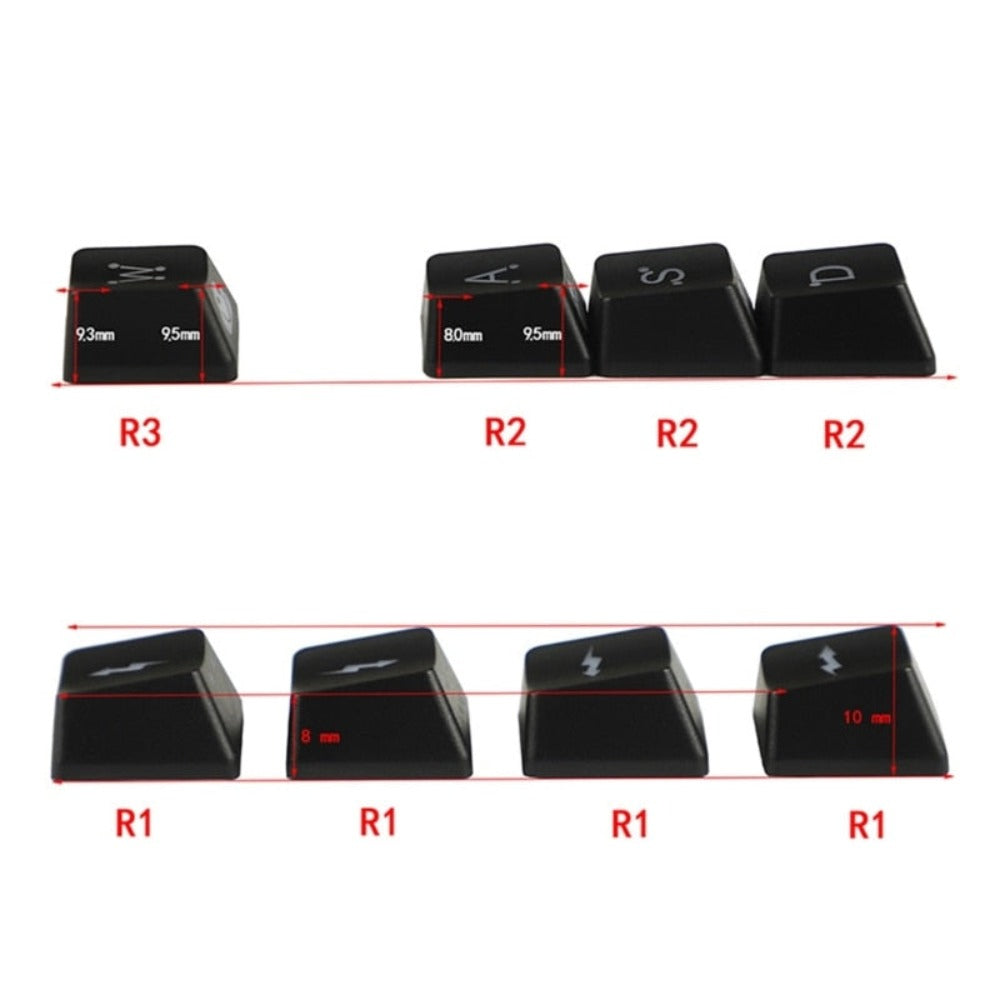 Thunder Cartoon Theme Keycap Set of 8 with Durable Wear Resistance
