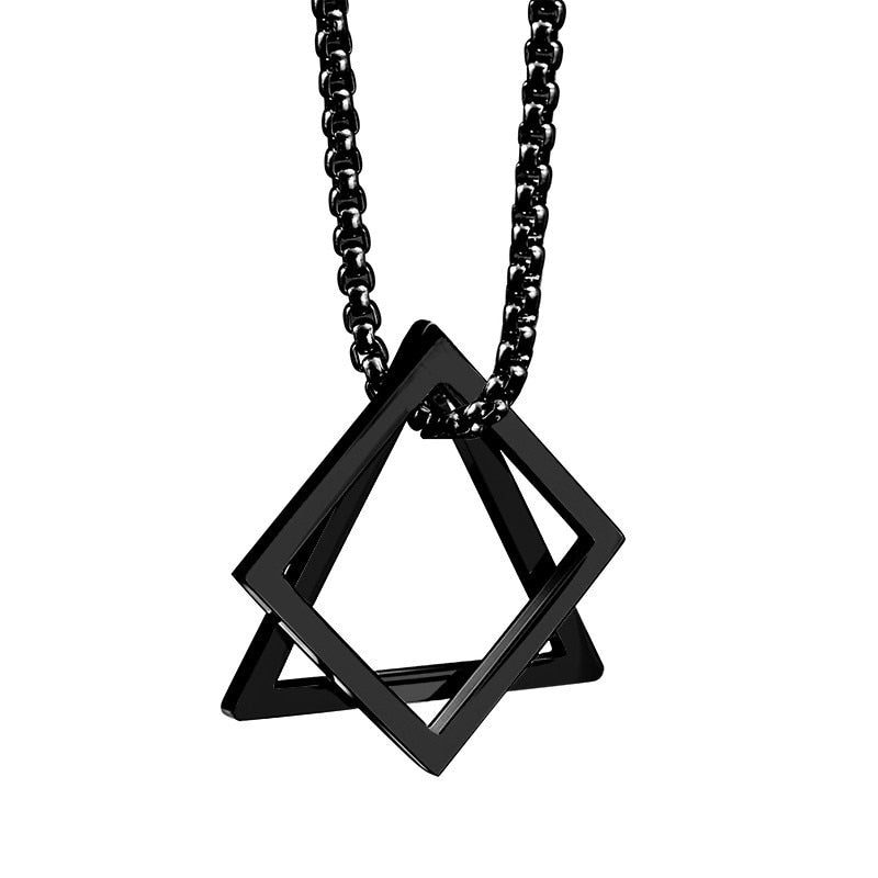 Triangle and Square Geometric Necklace