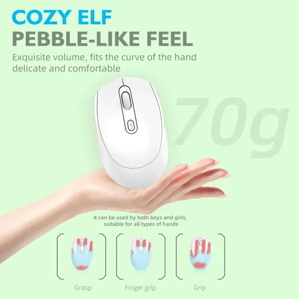 Vibrant High-Resolution Wireless Mouse with Dual Modes