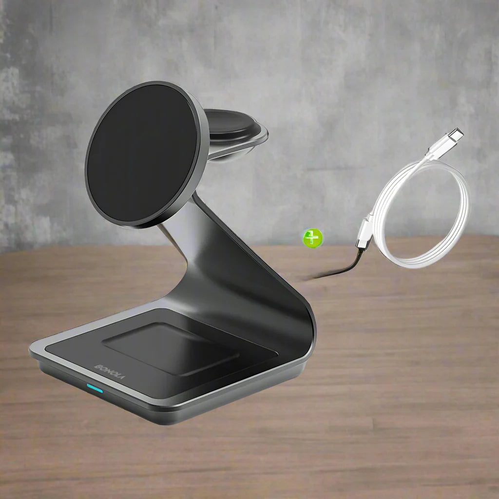 Apple Watch and iPhone 3 in 1 Wireless Charger with Magnetic Connectivity