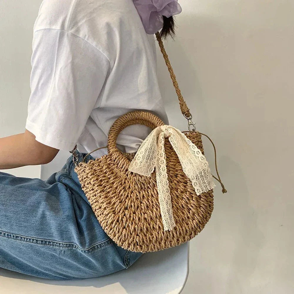 Summer Straw Shoulder Bag for Women