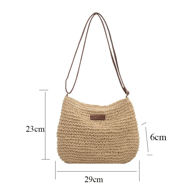 Summer Straw Shoulder Bag for a Relaxed Look