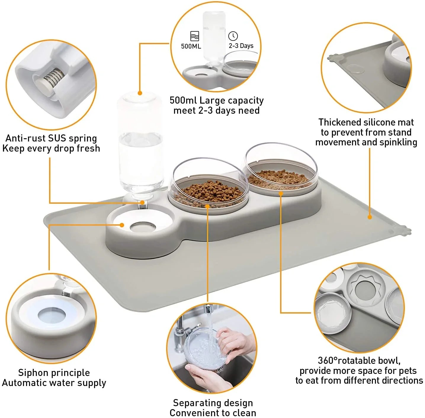 Automatic Tilted Pet Bowl Collection