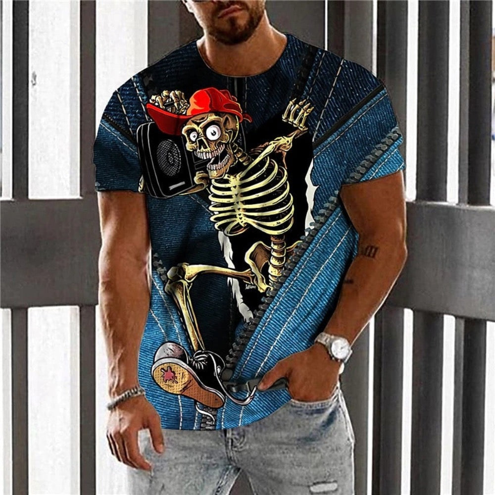 Vintage Skull Graphic Tee for Men