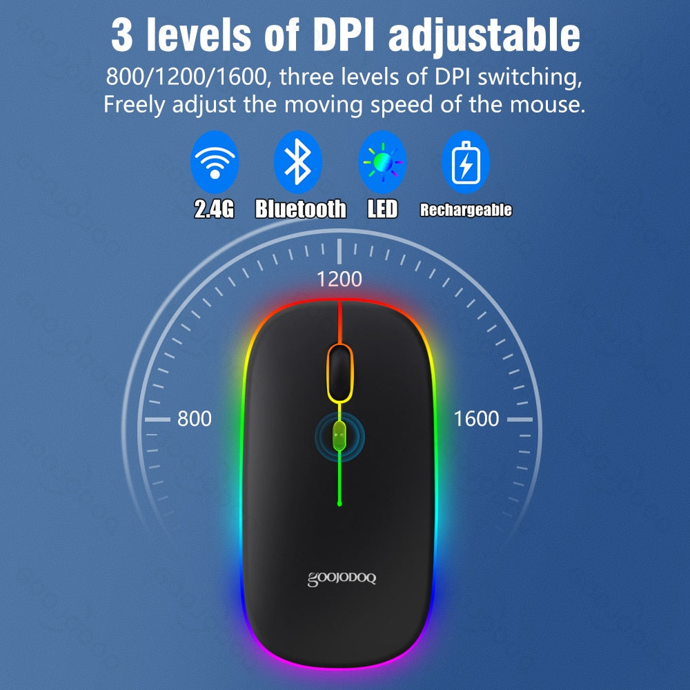 Wireless Keyboard and Mouse with RGB Lighting