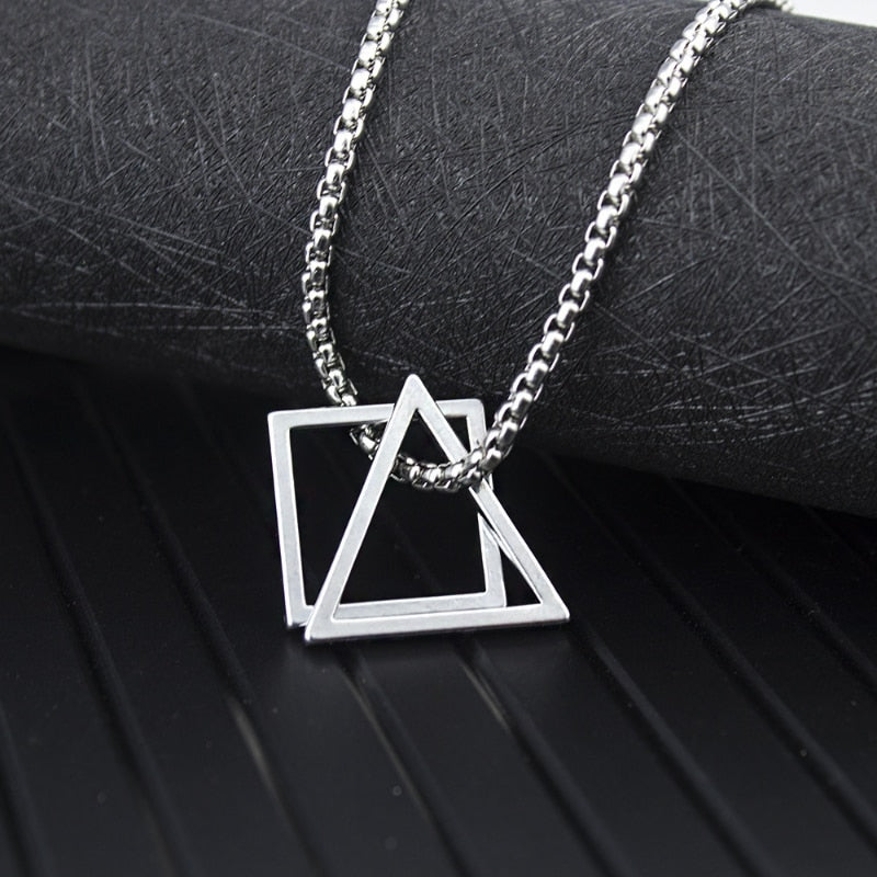 Triangle and Square Geometric Necklace
