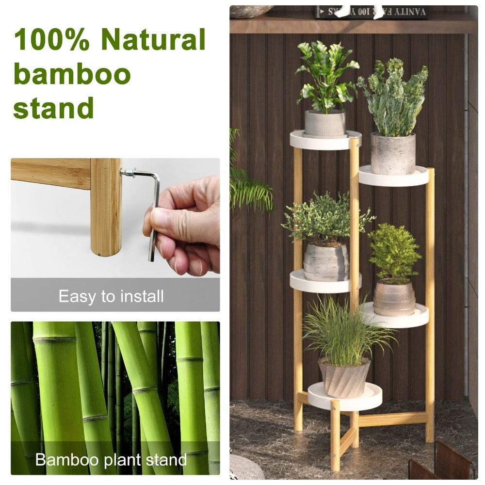 5-Tier Plant Display Stand made of Bamboo