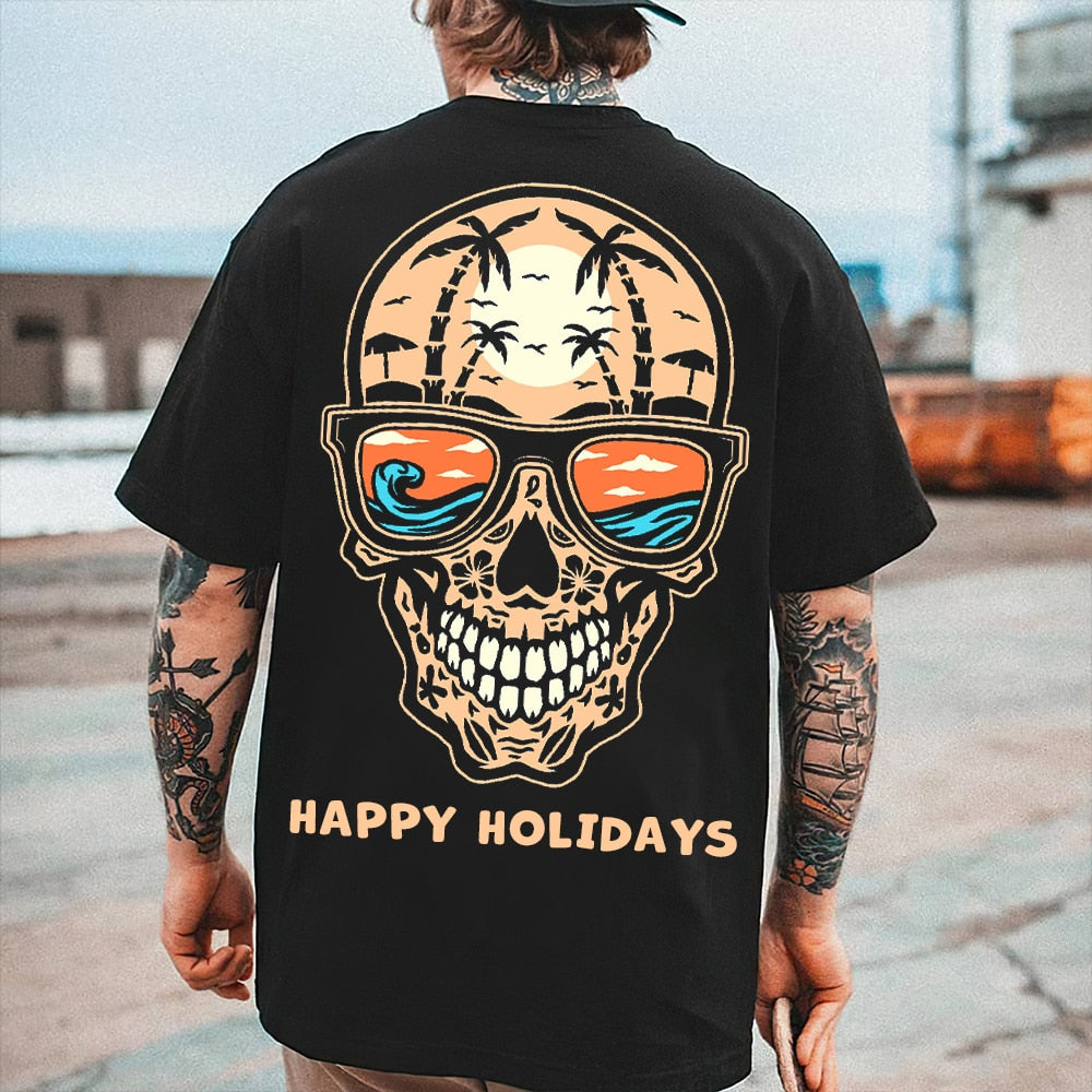 Skull Beach Themed Assorted Men's T-Shirt Collection