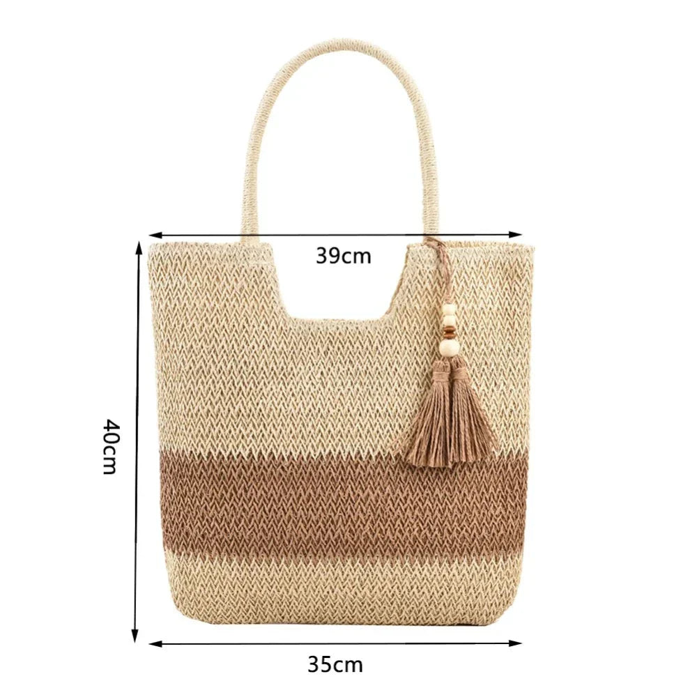 Straw Tote Bag for a Stylish Day at the Beach