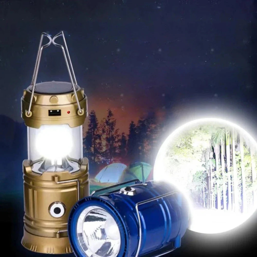 Vintage-Themed LED Camping Lamp with USB Connectivity