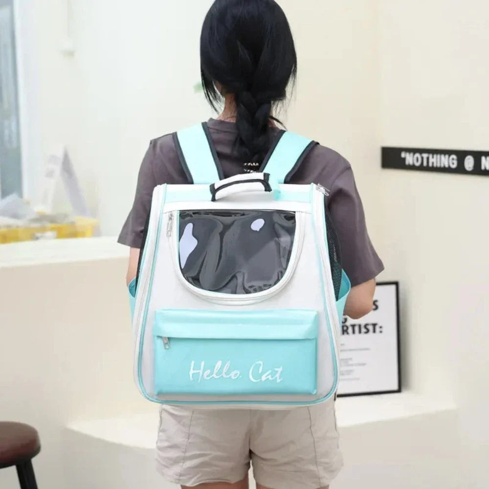 Vibrant Ventilated Feline Backpack for Exploring