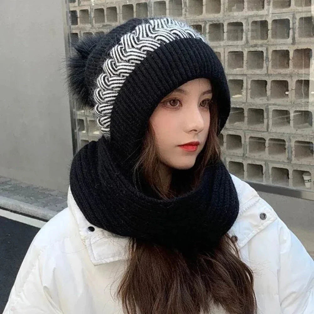 Warm Winter Scarf and Hat Set for Women