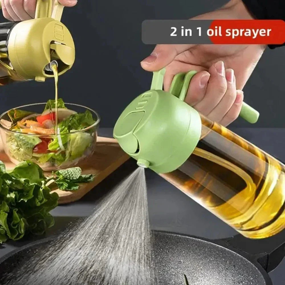 Two-in-One Oil Dispenser: Spray and Pour Functions Combined
