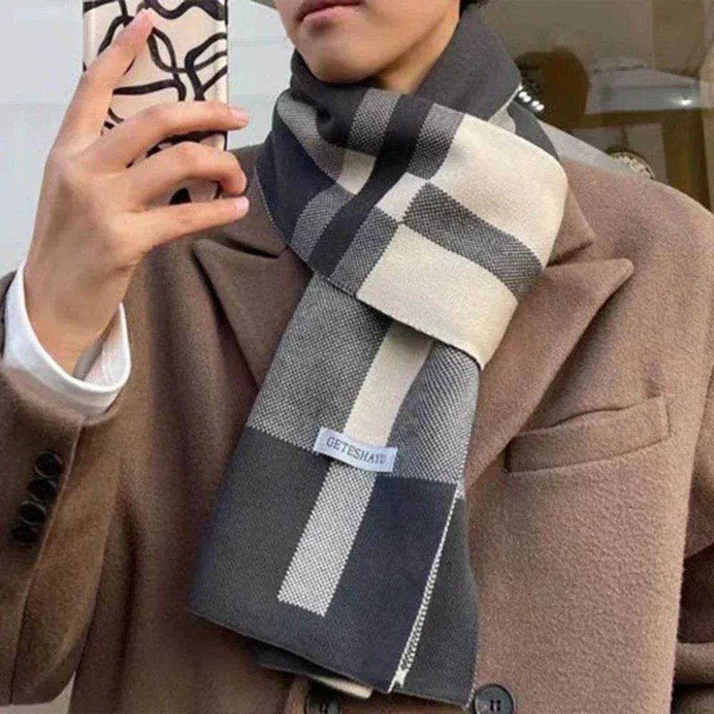Soft and Cozy Men's Plaid Scarf