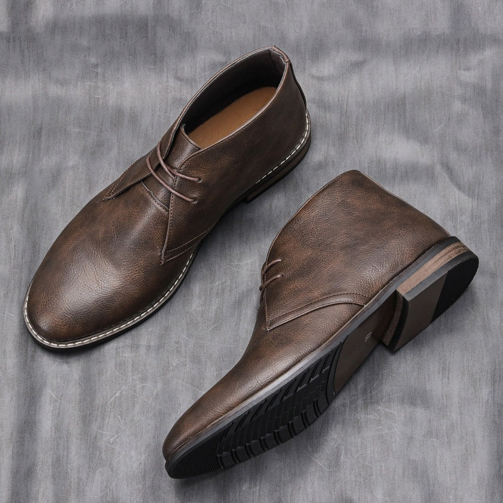 Classic Vegan Leather Ankle Boots for Men