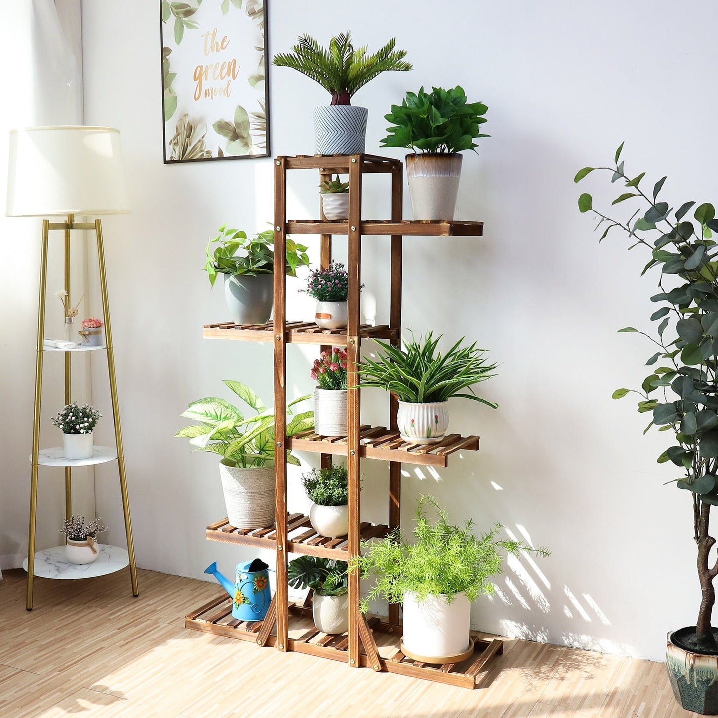 6 Tier Wooden Plant Stand for Indoor Home Decor