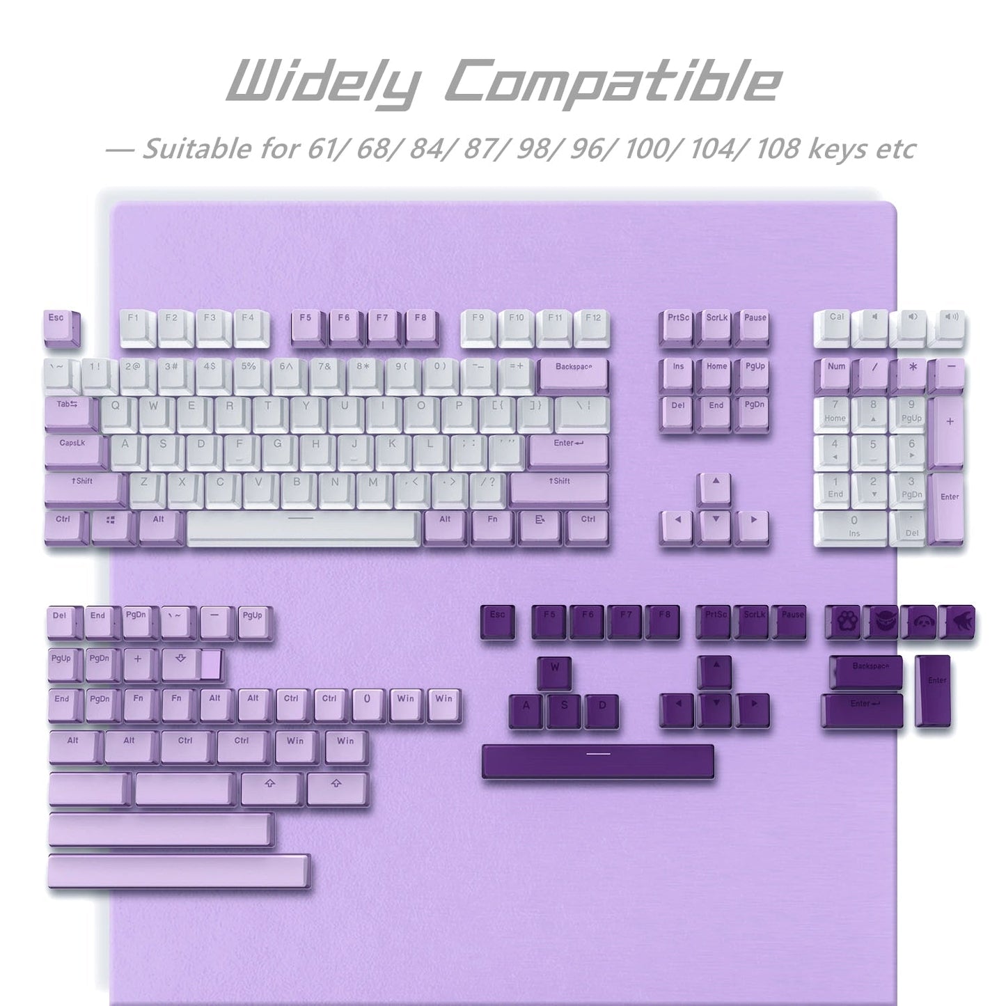 165-key set of Pudding-style keycaps for keyboards